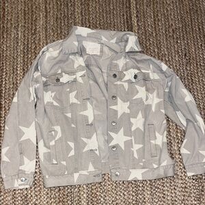 Altar'd State Gray Star Jean Jacket